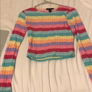 Forever 21 rainbow long sleeve top